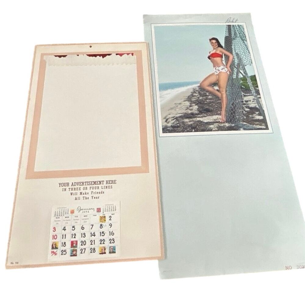 Large 1954 Pinup lithography and 1954 Calendar Salesman Sample